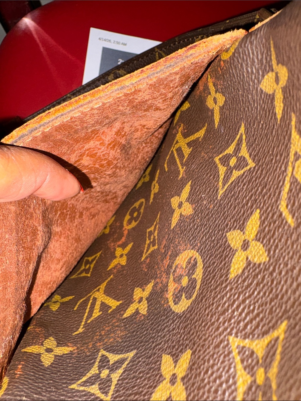 Louis Vuitton Danube Monogram Crossbody both sides have been repaired - Picture 3 of 13